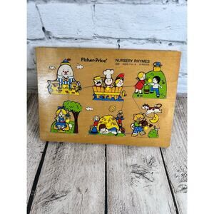FISHER PRICE Vintage Nursery Rhymes Wooden Peg Puzzle